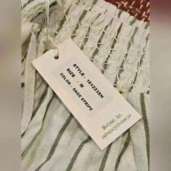 Sim & Sam Cotton Linen Stripe Shorts Size Medium - Picture 4 of 11